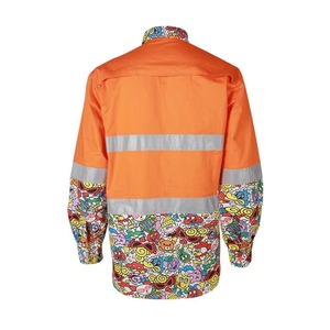 High Visibility Long Sleeve Working Shirt <b>Construction</b> Reflective Safety Hi Vis <b>Work</b> Shirt - Product Image 4