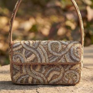 Stylish Handmade <b>Seed</b> Beaded <b>Storage</b> Bag Women Handbag Modern Decorative Shoulder Bag Evening Clutch Purse Fashion Accessories - Product Image 2