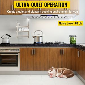 Cappa aspirante da incasso 900CFM a 4 velocità, 36 pollici, in acciaio inossidabile, con telecomando touch e luci LED, con deflettore - Product Image 3