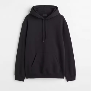 Sweat-shirt polaire zippé à capuche noir oversize pour homme, couleur unie, décontracté avec poche, manches classiques, hiver, logo frontal - Product Image 5
