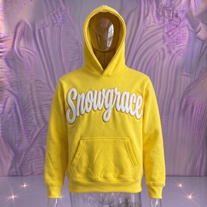 เสื้อสเวตเชิ้ตมีฮู้ดสีเหลือง Sawgrace ปักโลโก้ กระเป๋าหน้า ทรงปกติ ใส่ได้ทั้งชายและหญิง สวมใส่สบายๆ ในฤดูใบไม้ร่วง - Product Image 2