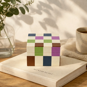 FAIZA CRAFT Boîte de rangement à bijoux carrée moderne de qualité supérieure avec incrustation en résine gravée – Meilleur fournisseur d'Inde - Product Image 2