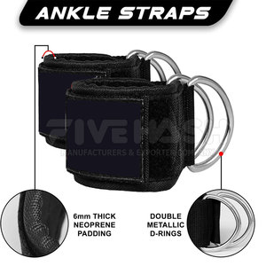Tobilleras ajustables para gimnasio, tobilleras resistentes y duraderas para ejercicios con cable - Product Image 3