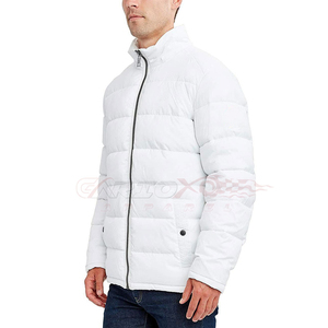 <b>Men</b> White <b>Hooded</b> Puffer Jacket Windproof Winter <b>Coat</b> Polyester Filling Oem Wholesale Bulk - Product Image 4