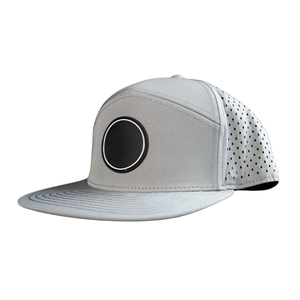 Custom PVC Rubber Patch 7 Panel Waterproof Performance Sports <b>Cap</b> with Laser Cut Perforated Back Golf Hat for <b>Men</b> - Product Image 4