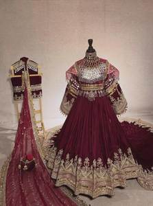 Robe de bal élégante en velours bordeaux, col montant, manches longues, brodée, robe de soirée formelle, longueur au sol, tenue de mariée de luxe, robes décontractées - Product Image 6