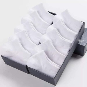 Cotton Crew <b>Socks</b> Knitted Pure Cotton Ankle Length Solid Cuff Logo <b>Soft</b> Breathable Thin Summer Daily Wear for Men - Product Image 4