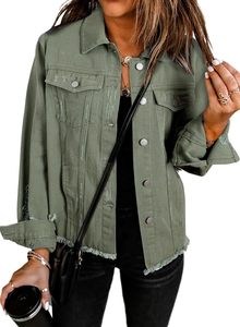 Veste en jean décontractée pour femme, en coton premium, style vintage, boutonnée, streetwear tendance, confortable et élégante pour le quotidien - Product Image 2