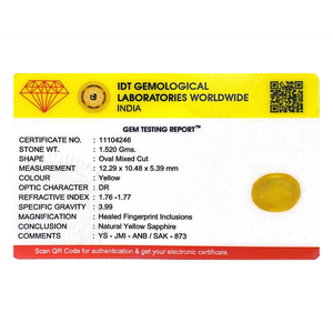 7 Carat Oval Cut Premium Yellow Sapphire Loose Gemstone for Fine Jewelry - Product Image 4