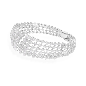 Geometric <b>Silver</b> Plated Cuff Bracelet Alloy Unisex Classic Style Fashion Jewelry - Product Image 2