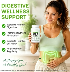 Capsules d'Amla 100% Naturelles en Gros, 60 Comprimés, Qualité Alimentaire, Soutien Nutritionnel Quotidien, Aide à Maintenir une Peau Saine - Product Image 4