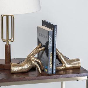 Hands Sculpture <b>Bookend</b> Set for Heavy Books Decorative Metal Book Stopper Modern Bookshelf Home Office Desk Decor - Product Image 5
