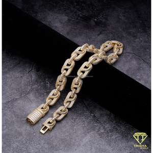 Collier chaîne cubaine en argent sterling 925 avec diamants Moissanite, bijoux de luxe style Hip Hop Iced Out pour hommes et femmes, pour détaillants - Product Image 2