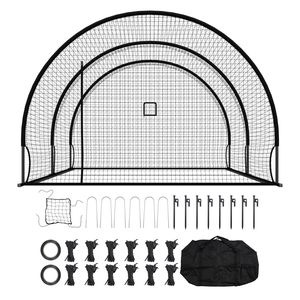 Gabbia da Battuta Portatile per Baseball 19.9x12x8.2 FT, Gabbia Autoportante per Allenamento con Rete in HDPE Annodata a 30 Strati - Product Image 1