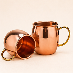 Modern Custom Solid Copper Moscow Mule Mugs Handcrafted Hammered Copper <b>Cup</b> for Beer Cocktails & <b>Cold</b> Drinks On Sale - Product Image 1
