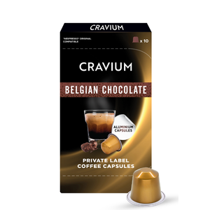 Chocolat belge aromatisé, torréfaction moyenne foncée, pour capsules de café compatibles, marque privée - Product Image 1