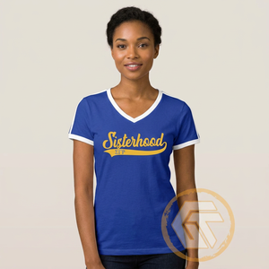 T-shirt personnalisé Sororité Femme Sigma Gamma Rho Trésors Grecs 100% Coton Jersey Col en V Anti-UV Respirant Été - Product Image 4