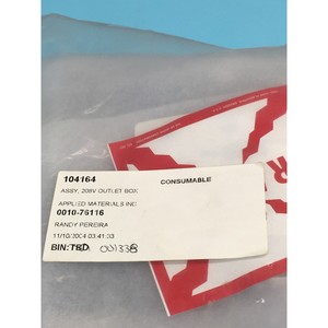 AMAT 0010-76116 Assy, กล่องเต้ารับไฟฟ้า 208V AC, Centura - อุปกรณ์และอะไหล่เซมิคอนดักเตอร์ระดับโลกที่เชื่อถือได้ - Product Image 1