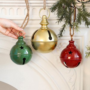 Grandes cloches de Noël vintage décoratives de 16 cm, cloches de Noël suspendues, grandes cloches de Noël - Product Image 1