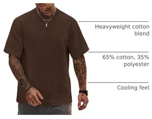 <b>Men</b> Heavy Cotton <b>Stretch</b> T Shirt Oversized Fashion Tee OEM Custom Bulk - Product Image 2