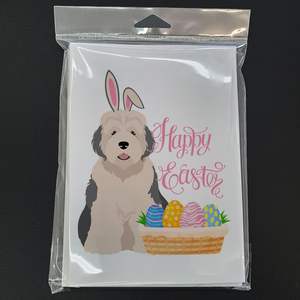 Old English Sheepdog Whimsical <b>Easter</b> Greeting <b>Cards</b> <b>Pack</b> of 8 A7 Size 5x7 Blank Note <b>Cards</b> with Envelopes - Product Image 3
