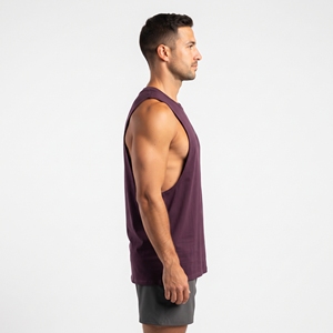 Débardeur de sport violet sans manches pour homme, tendance 2026, avec emmanchures profondes, idéal pour la musculation et l'entraînement - Product Image 4