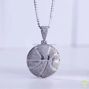Luxury Sports Inspired Pendant With Sparkling Moissanite Stones And Modern Silver Finish Design - Product Image 2