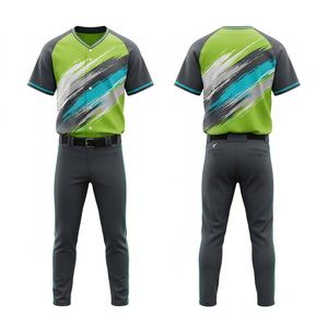 Wholesale Custom <b>Baseball</b> Uniform 2026 Lightweight Mesh Polyester Anti-Bacterial Quick Dry Digital Print V-neck Custom Logo Team - Product Image 4