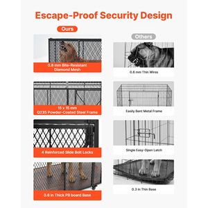 Jaula para Perros Resistente e Indestructible de 64 Pulgadas, a Prueba de Escapes, para Perros Grandes, Carga Máxima 300 Libras, para Uso en Interiores con Alta Ansiedad - Product Image 3