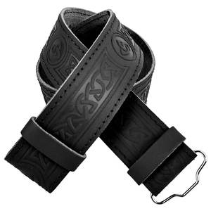 Ceinture de kilt écossais de qualité supérieure pour homme, motif tartan noir, nœud celtique en relief, pour Highlanders 2026 - Product Image 5