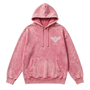 Sudadera con Capucha Rosa Tie-Dye Unisex, Oversize, de Algodón French Terry, Estilo Casual Urbano con Bolsillo Frontal, para Otoño - Product Image 1