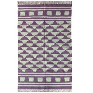 Tapis Dhurrie en coton tissé à la main coloré pour salon chambre et cuisine 010 - Product Image 2