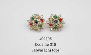09406Colorful <b>Floral</b> <b>Hoop</b> Earrings Statement Ear Jewelry Mehandi Tone <b>Floral</b> Stud Earrings for Party Wedding Gift - Product Image 3