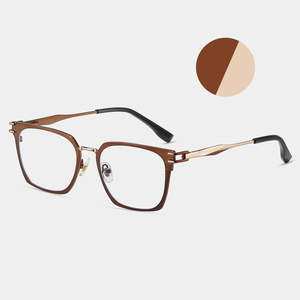 87335 Gafas de Moda de Alta Calidad con Marco Cuadrado de Metal Retro Clásico para Hombre, Multicolor, Anti Luz Azul, Monturas Ópticas 2025 - Product Image 3