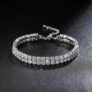 designs lab grown diamond tennis <b>bracelet</b> 3mm 4mm 5mm elastic diamond <b>stretch</b> <b>bracelets</b> women men flexible gold silver band - Product Image 1