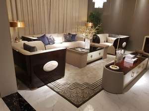 ชุดโซฟาหรูหราสีดำคุณภาพพรีเมียม ดีไซน์ทันสมัย ซื้อขายส่ง เฟอร์นิเจอร์ห้องนั่งเล่นไม้จริงแปดที่นั่ง สไตล์โมเดิร์น ลอนดอน - Product Image 4