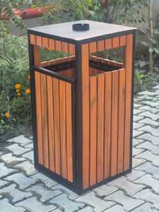 Wood Eco-Friendly Outdoor Waste <b>Bins</b> Without <b>Lid</b> Standing Geometry - Product Image 3