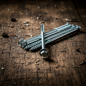 Tornillos de Rosca Parcial y Tornillos para Madera de Alta Resistencia Clase 4.8 y 6.8, Cabeza Hexagonal, Acero al Carbono Zincado, Medidas en Pulgadas/Métricas, Marca PDC - Product Image 1