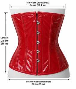 Faja Reductora de Cintura Roja de PVC con Patrón, Control Firme, Cierre de Gancho y Ojo, para Uso Diario de Mujeres Adultas - Product Image 1