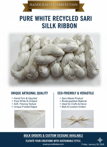 Recycled Sari Silk <b>Ribbon</b> Bulk Eco Friendly Yarn Handmade recycled Textile <b>Ribbon</b> For Weaving Jewelry Making <b>Gift</b> Wrap Craft - Product Image 6