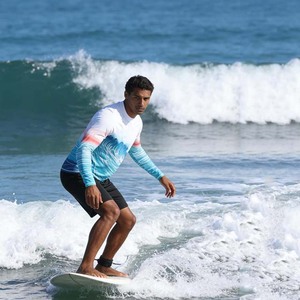 <b>Men's</b> Long Sleeve Rash Guard <b>Swim</b> Shirt With Wave Print Anti-UV Protection Full Sleeve UPF 50+ Quick Dry Polyester <b>Top</b> - Product Image 5