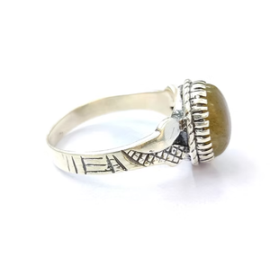 Dainty Yellow Labradorite Oval Cut Gemstone <b>925</b> <b>Silver</b> <b>Ring</b> Unisex Everyday Wear Jewelry & Every Occasional Wear Gifts - Product Image 3