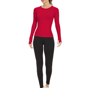 Chemise de yoga pour femmes, hauts de sport d'été à manches longues, ajustés, à séchage rapide, pour la course en plein air, chemises de yoga - Product Image 1