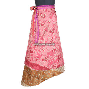 Nueva Falda Envolvente Mágica de Seda 100% Rajasthani, Falda de Fiesta, Falda Envolvente Fresca, Sarong de Seda India, Pareo de Playa, Falda Larga Envolvente - Product Image 2