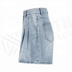 Plus Size Women <b>Denim</b> Shorts Button Lace <b>Stretch</b> High Waist Ripped Vintage Casual Summer Fashion Street Style Clothing - Product Image 3