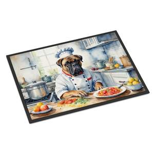 Bullmastiff the Chef Doormat Non-Slip <b>Washable</b> Low Pile Indoor and Outdoor 24H X 36W Entryway <b>Rug</b> <b>Kitchen</b> Mats - Product Image 1
