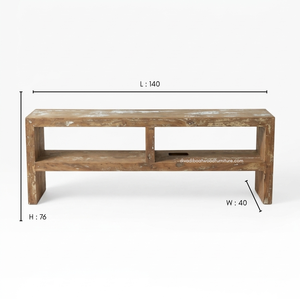 Rustic Teak Wooden <b>Console</b> <b>Table</b> Eco-Friendly Handmade Durable <b>Storage</b> Living Room Entryway Apartment Hotel Home Furniture - Product Image 1