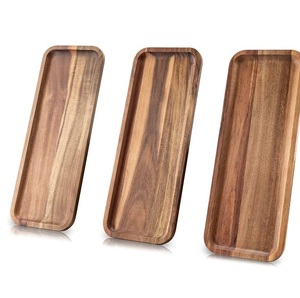 Wholesale Natural Bamboo Wooden <b>Small</b> Custom Serving Tray with Handles Dishwasher <b>Safe</b> Reusable American Style Tableware - Product Image 3