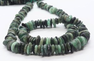 Émeraudes naturelles ombrées, lisses, brutes, en pépites de 7-8 mm, perles brutes ombrées de 16 pouces, magnifiques perles d'émeraude brutes lisses pour la création de bijoux - Product Image 2