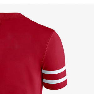 Maillot de football américain sur mesure, fabriqué, grande taille, manches courtes, col en V, haute qualité - Product Image 6